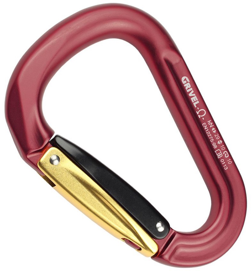 Grivel Mega Twin Gate Rock Climbing Safety Carabiner Burgundy